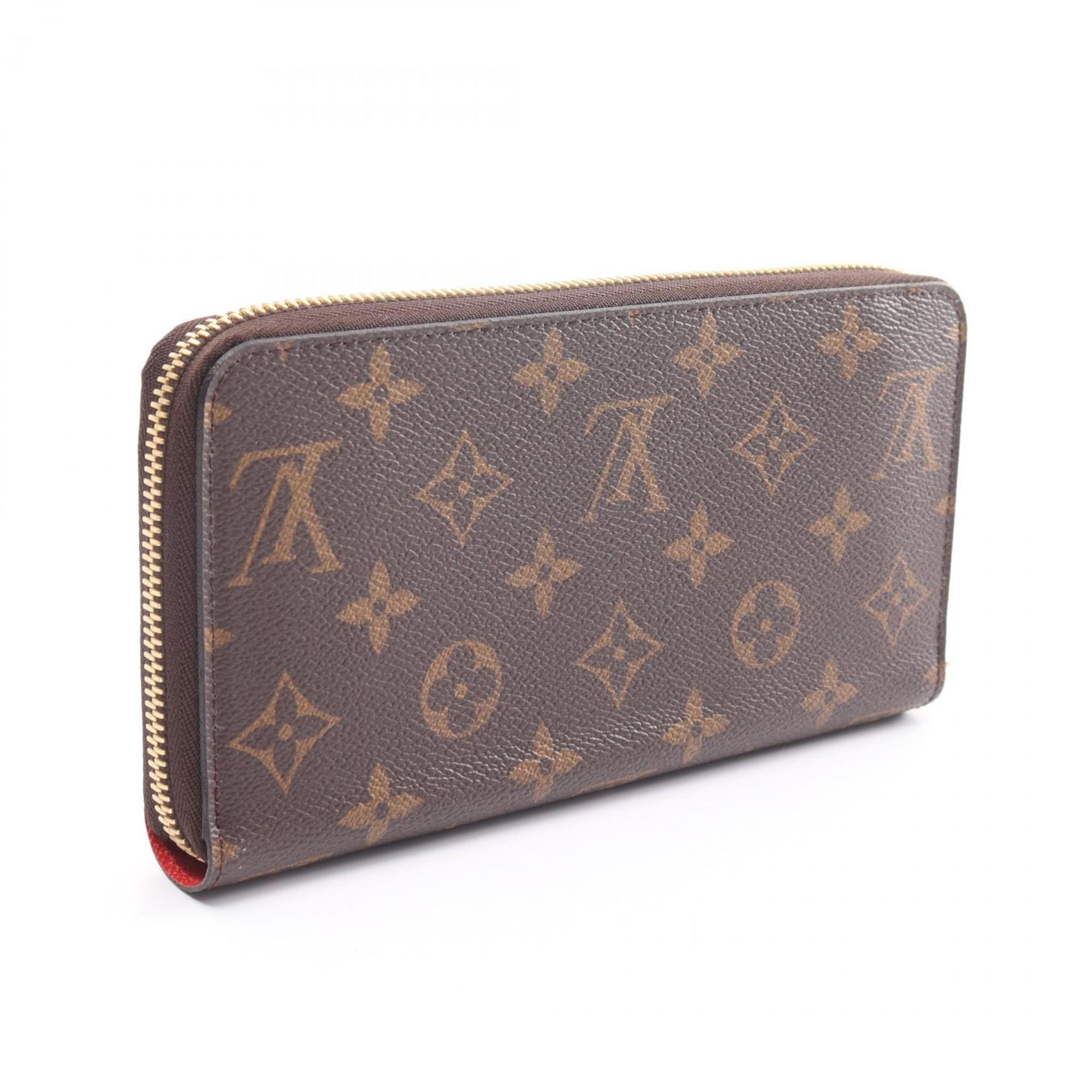 Louis Vuitton LOUIS VUITTON Zippy Wallet Round Long Coated Canvas Monogram Women's Brown Red M41896