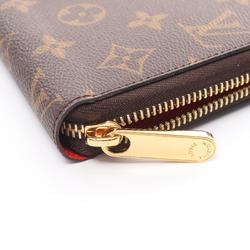 Louis Vuitton LOUIS VUITTON Zippy Wallet Round Long Coated Canvas Monogram Women's Brown Red M41896