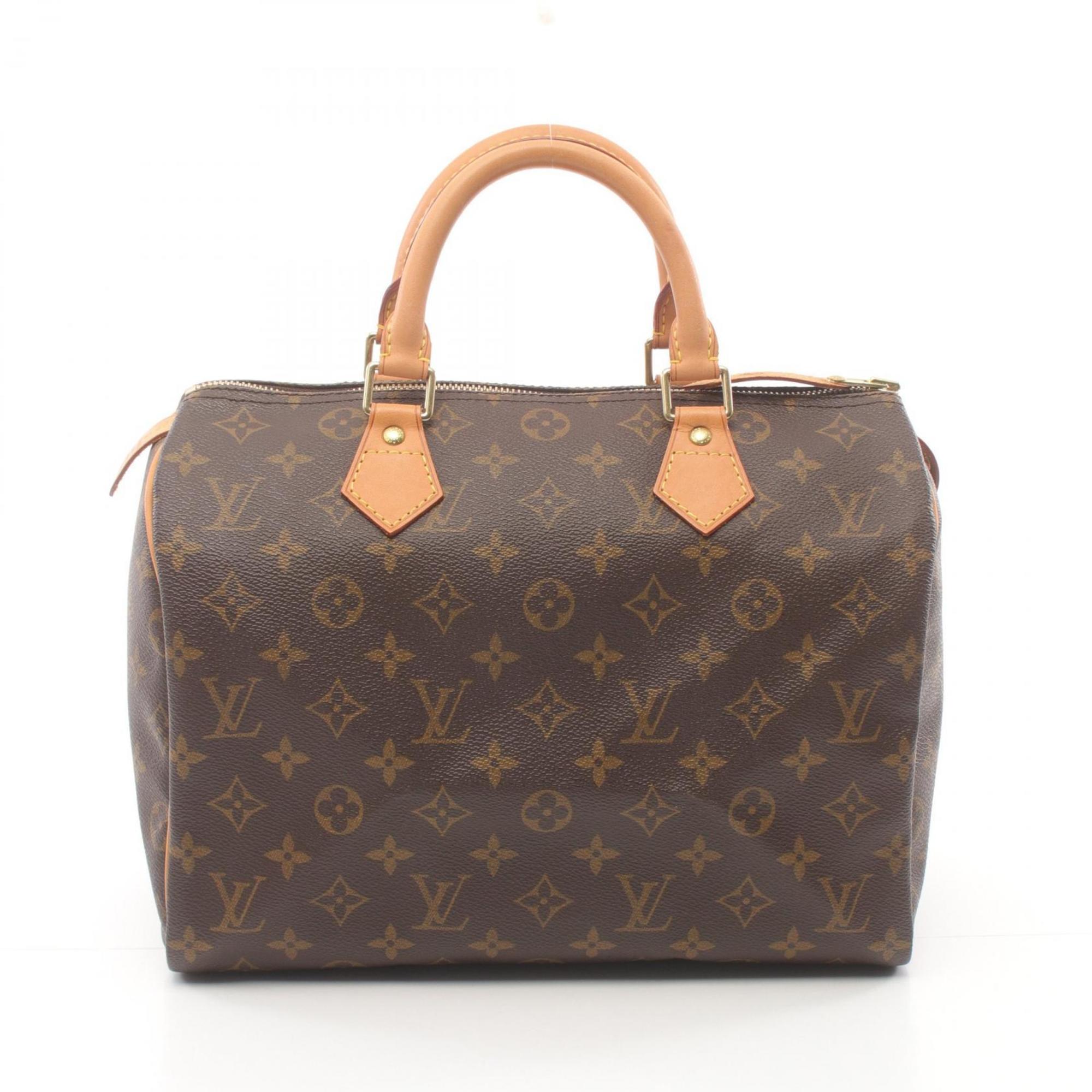 Louis Vuitton Speedy 30 Handbag Bag Coated Canvas Leather Monogram Women's Brown M41526