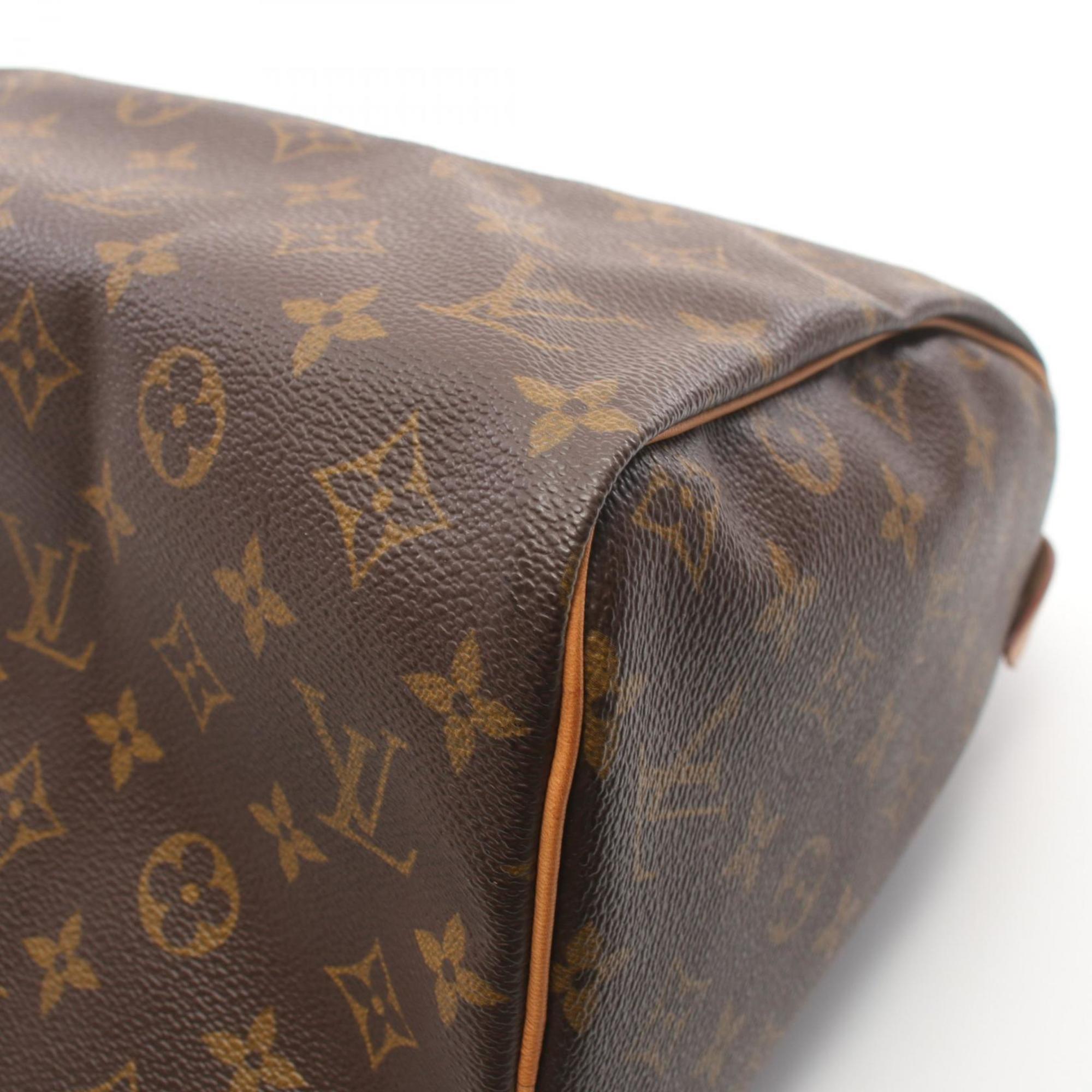 Louis Vuitton Speedy 30 Handbag Bag Coated Canvas Leather Monogram Women's Brown M41526