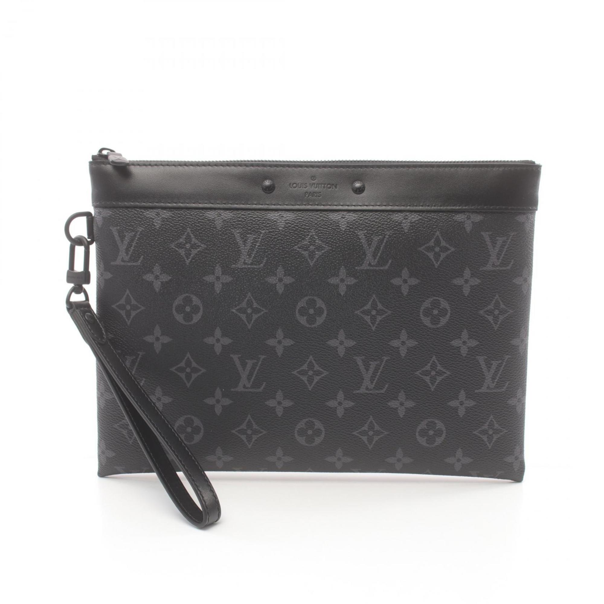 Louis Vuitton LOUIS VUITTON Pochette To Go Second Bag Clutch Coated Canvas Leather Monogram Eclipse Men's Black M81569