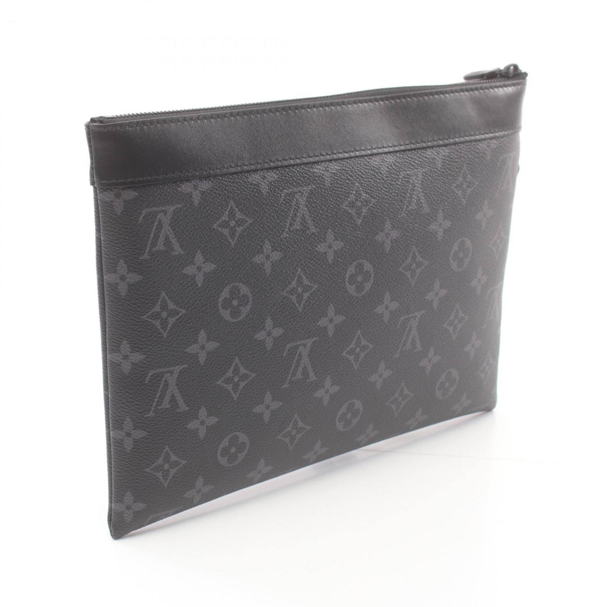 Louis Vuitton LOUIS VUITTON Pochette To Go Second Bag Clutch Coated Canvas Leather Monogram Eclipse Men's Black M81569