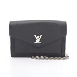 Louis Vuitton LOUIS VUITTON Pochette Lock Me Chain Shoulder Bag Leather Women's Black M63471