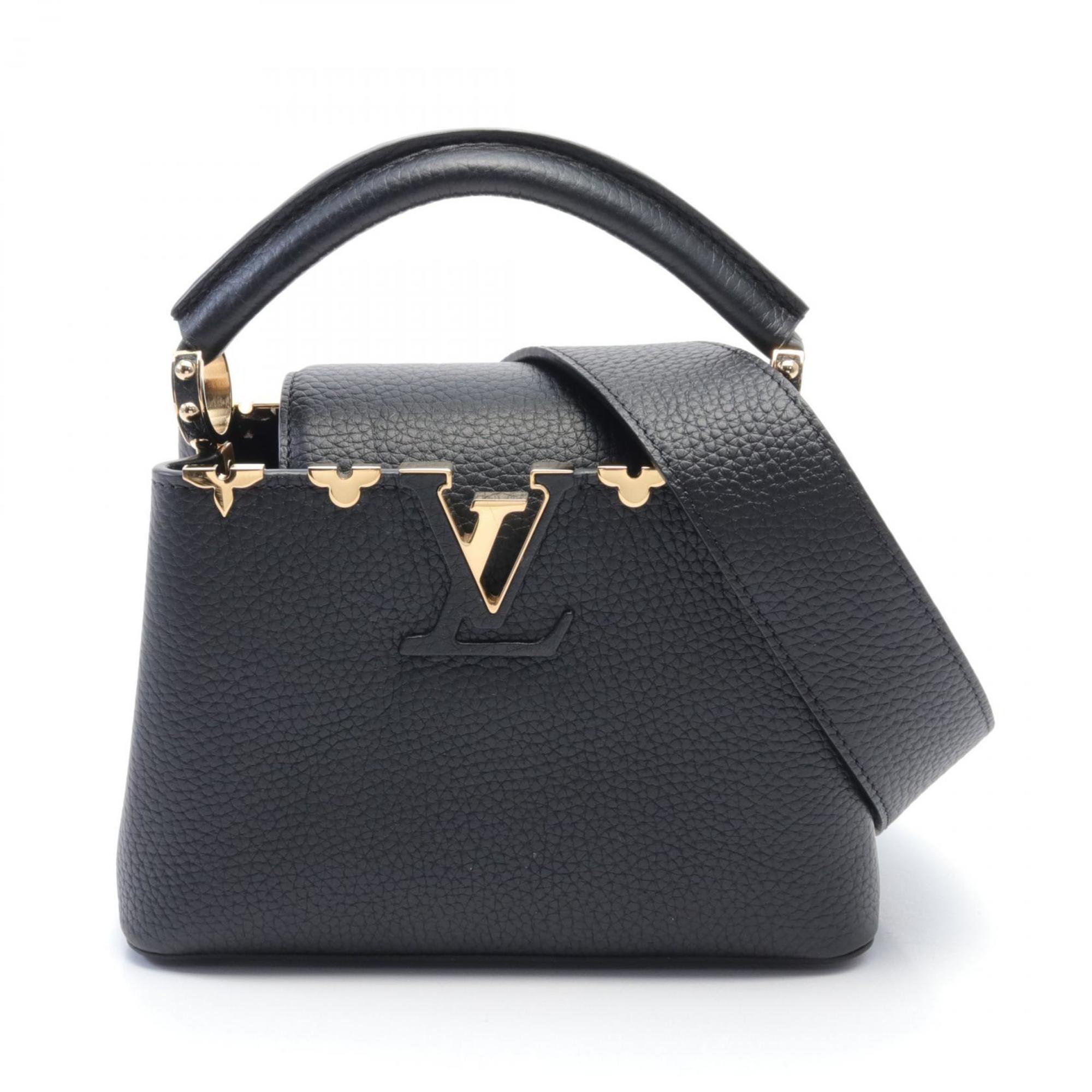 LOUIS VUITTON Capucines MINI Handbag Bag Taurillon Leather Women's Black M56669