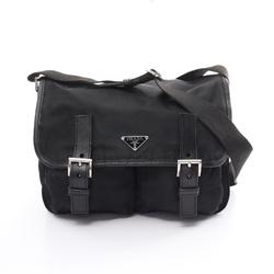 PRADA Shoulder Bag Nylon Leather Women's Black BT0172