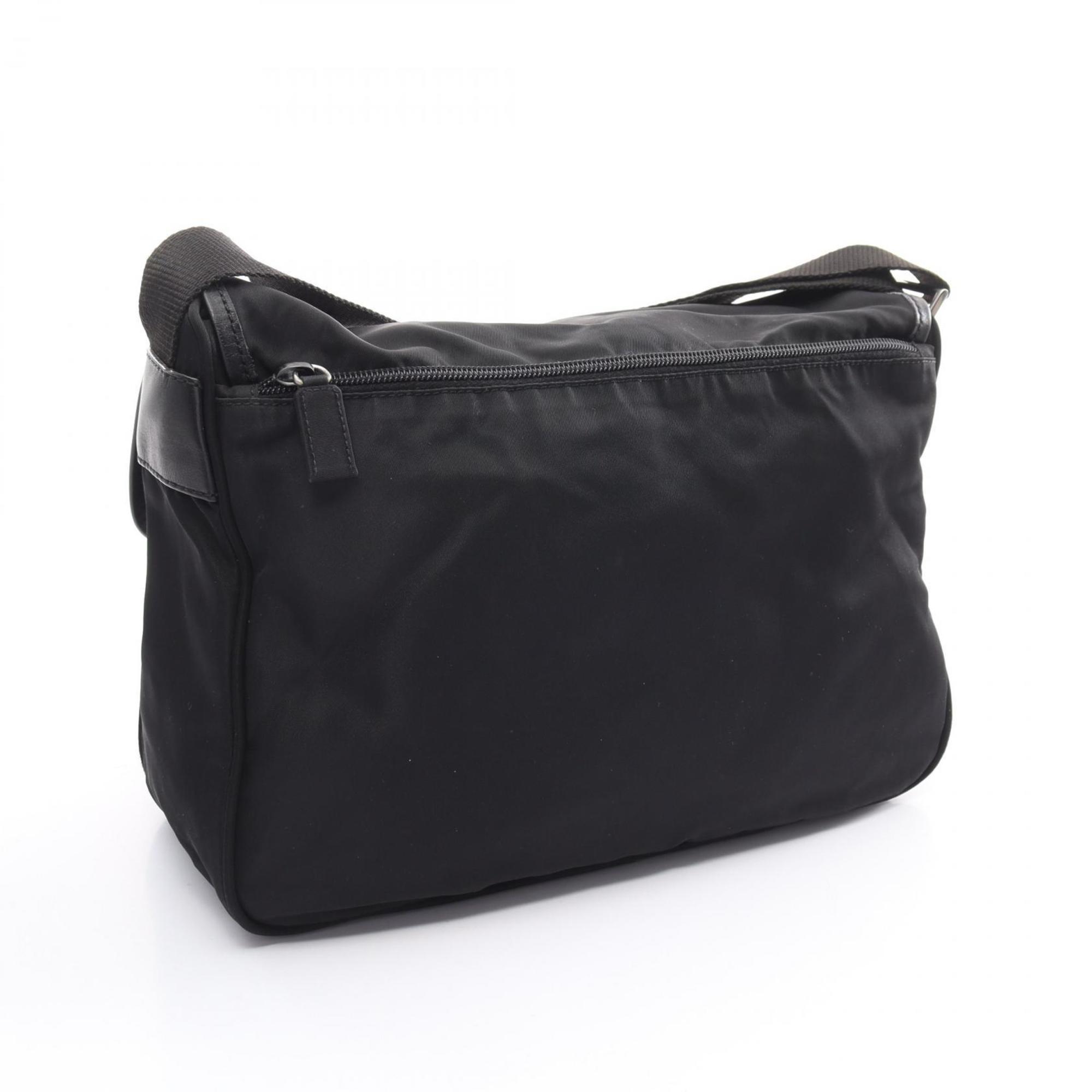 PRADA Shoulder Bag Nylon Leather Women's Black BT0172