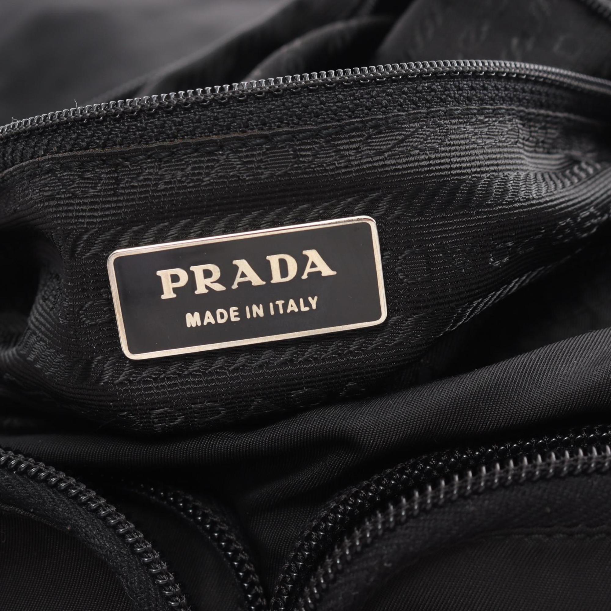 PRADA Shoulder Bag Nylon Leather Women's Black BT0172