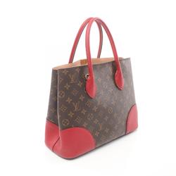 Louis Vuitton Flandrin Tote Bag, Coated Canvas, Leather, Monogram, Women's, Brown, Red, M41596