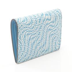 FENDI FF VERTIGO Vertigo Bi-fold Wallet Leather Women's Blue White 8M0387