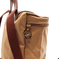 Longchamp Le Pliage Original M Rucksack Backpack Bag Nylon Leather Women's Khaki Brown L1699089P86