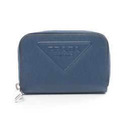 PRADA SAFFIANO EMBOSS Wallet/Coin Case Wallet Saffiano Leather Men's Navy 2MM003