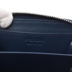 PRADA SAFFIANO EMBOSS Wallet/Coin Case Wallet Saffiano Leather Men's Navy 2MM003