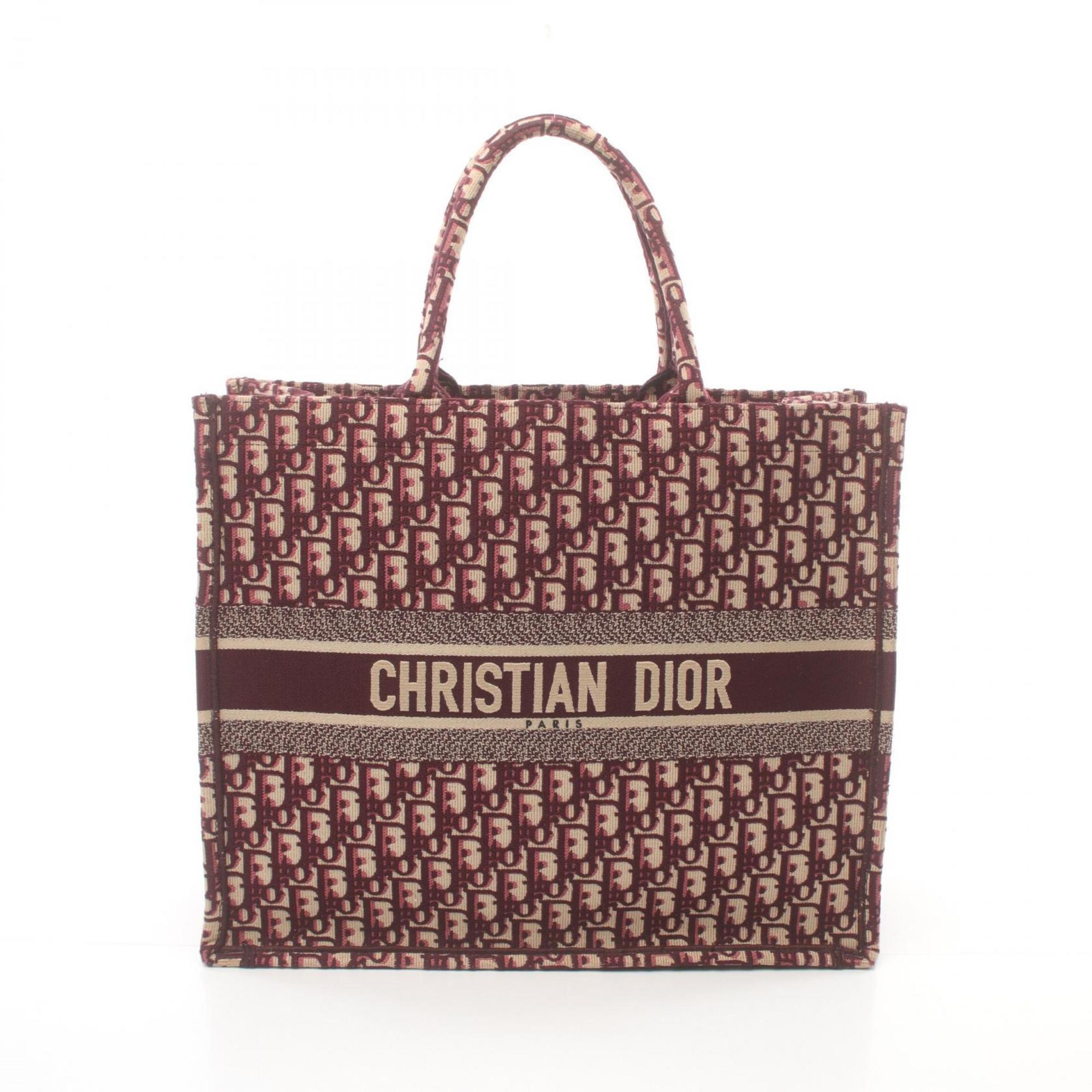 Christian Dior Dior BO TOTE Book Tote Large Bag Canvas Women's White Bordeaux MI2862RIWM974