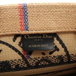 Christian Dior Dior BO TOTE Small Book Tote Union Bag Jute Canvas Women's Beige Multicolor M1296ZGSB