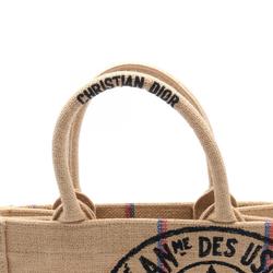 Christian Dior Dior BO TOTE Small Book Tote Union Bag Jute Canvas Women's Beige Multicolor M1296ZGSB