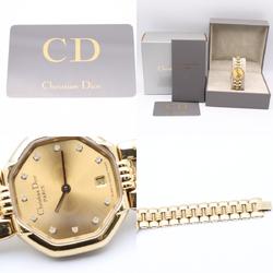 Dior Octagon Watch GP (Gold Plated) Women's Gold 48.153