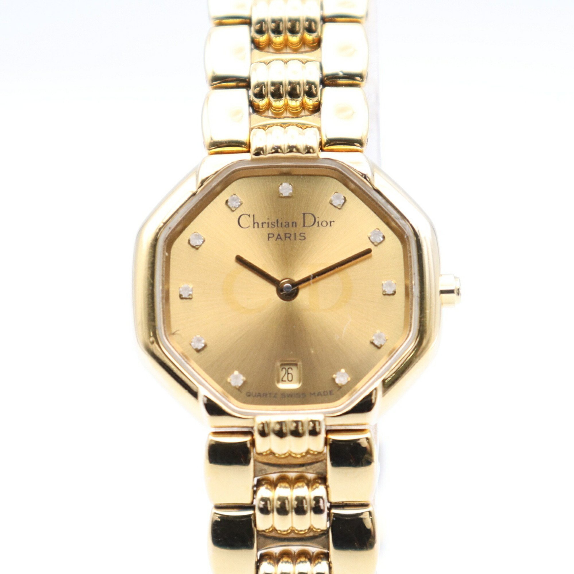 Dior Octagon Watch GP (Gold Plated) Women's Gold 48.153