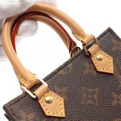 Louis Vuitton Petite Sac Plat Handbag Bag Coated Canvas Leather Monogram Women's Brown M69442