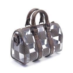 Louis Vuitton Keepall Bandouliere 25 Monogram Chess Handbag Bag Coated Canvas Men's Brown Clear M20872