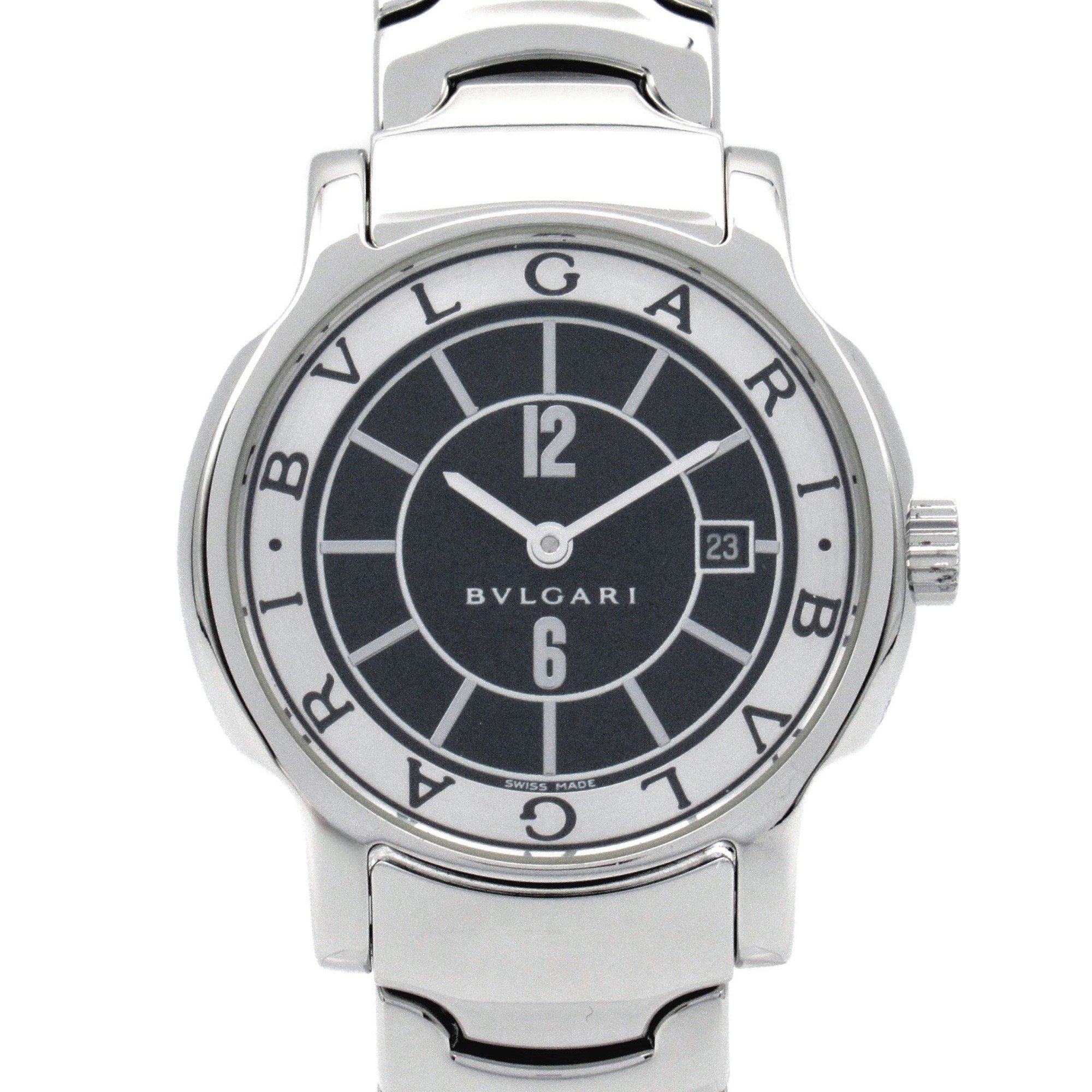 BVLGARI Solotempo Watch Stainless Steel Ladies Black ST29S