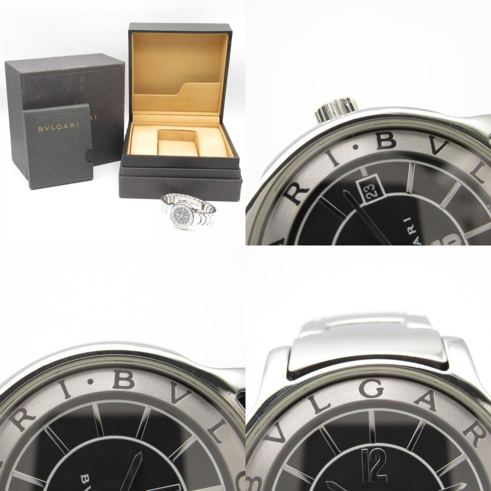 BVLGARI Solotempo Watch Stainless Steel Ladies Black ST29S