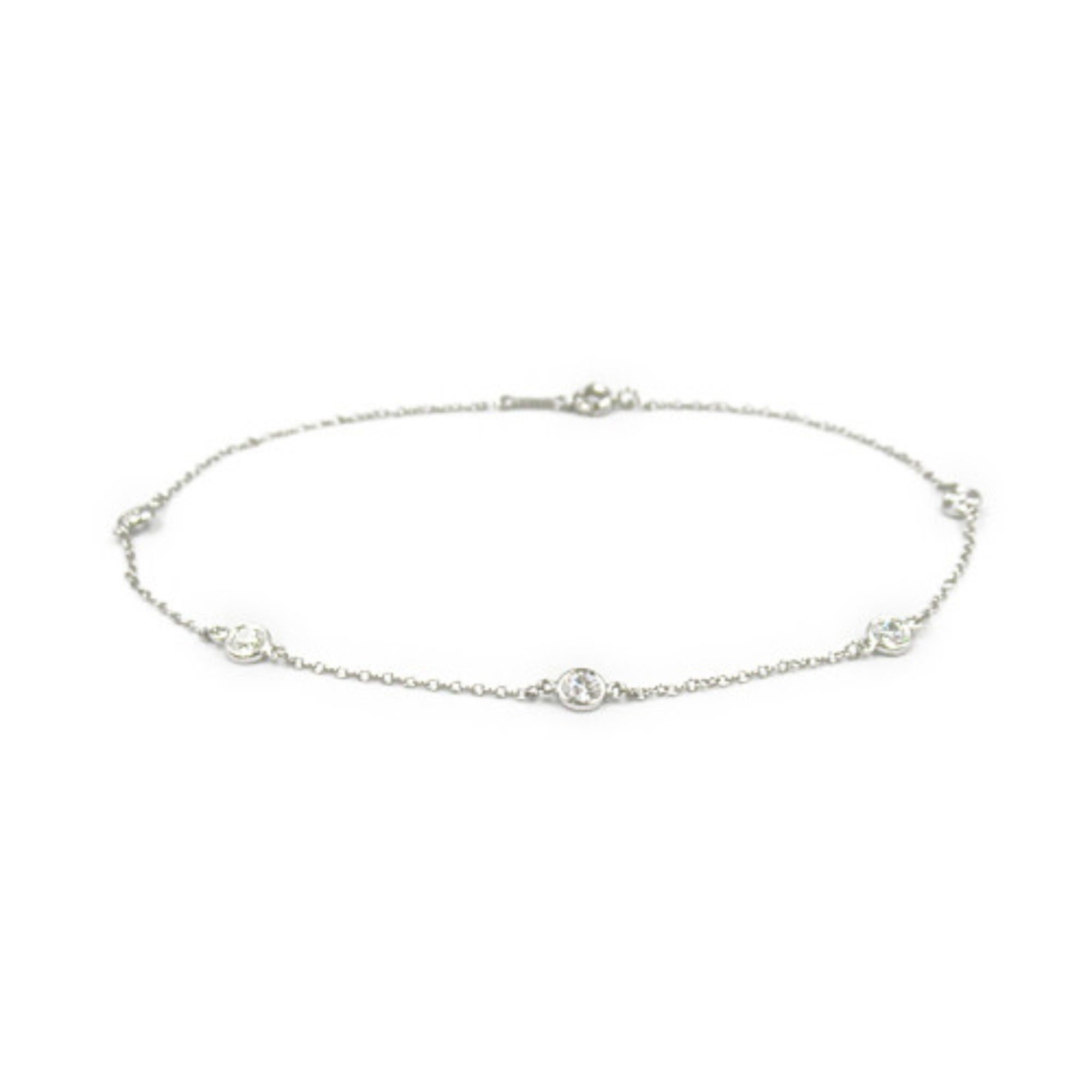 Tiffany & Co. By the Yard 5P Diamond Bracelet, Pt950 Platinum, Diamond, Women's, Clear