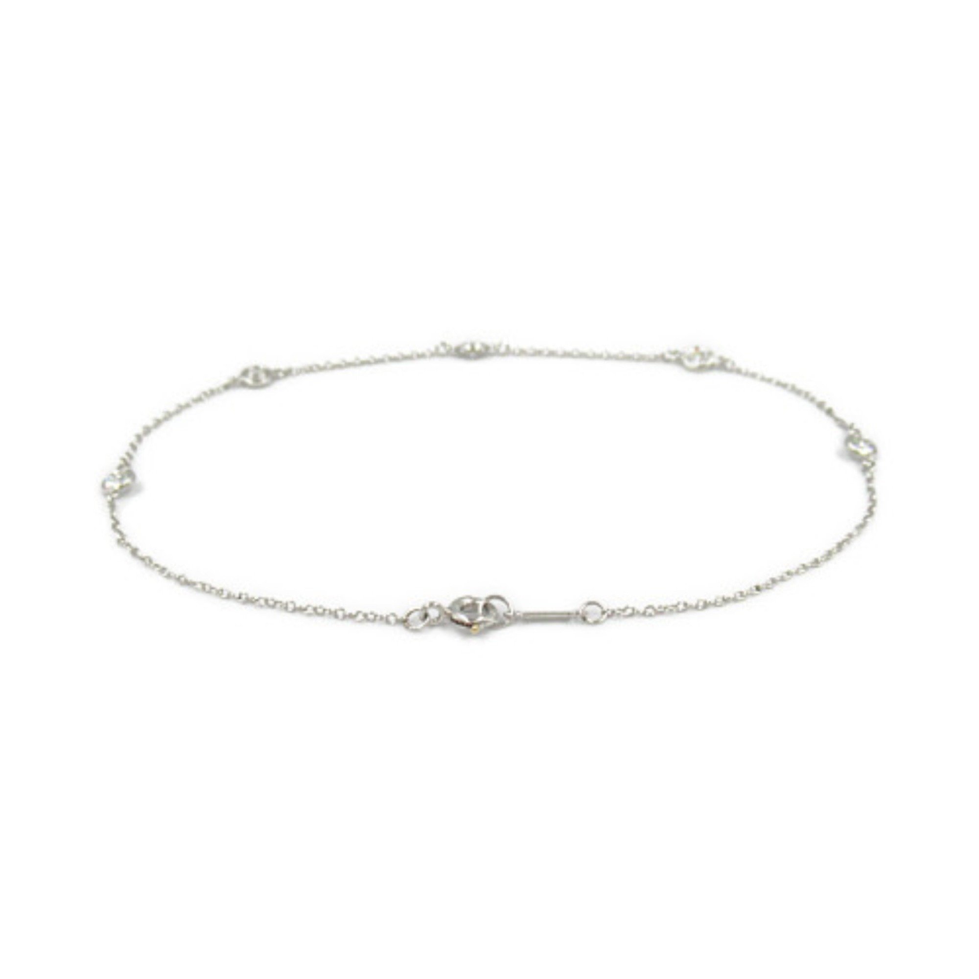 Tiffany & Co. By the Yard 5P Diamond Bracelet, Pt950 Platinum, Diamond, Women's, Clear