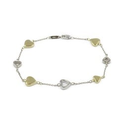 Tiffany & Co. Heart Bracelet, K18 (Yellow Gold), K18WG (White Women's, Gold, Silver