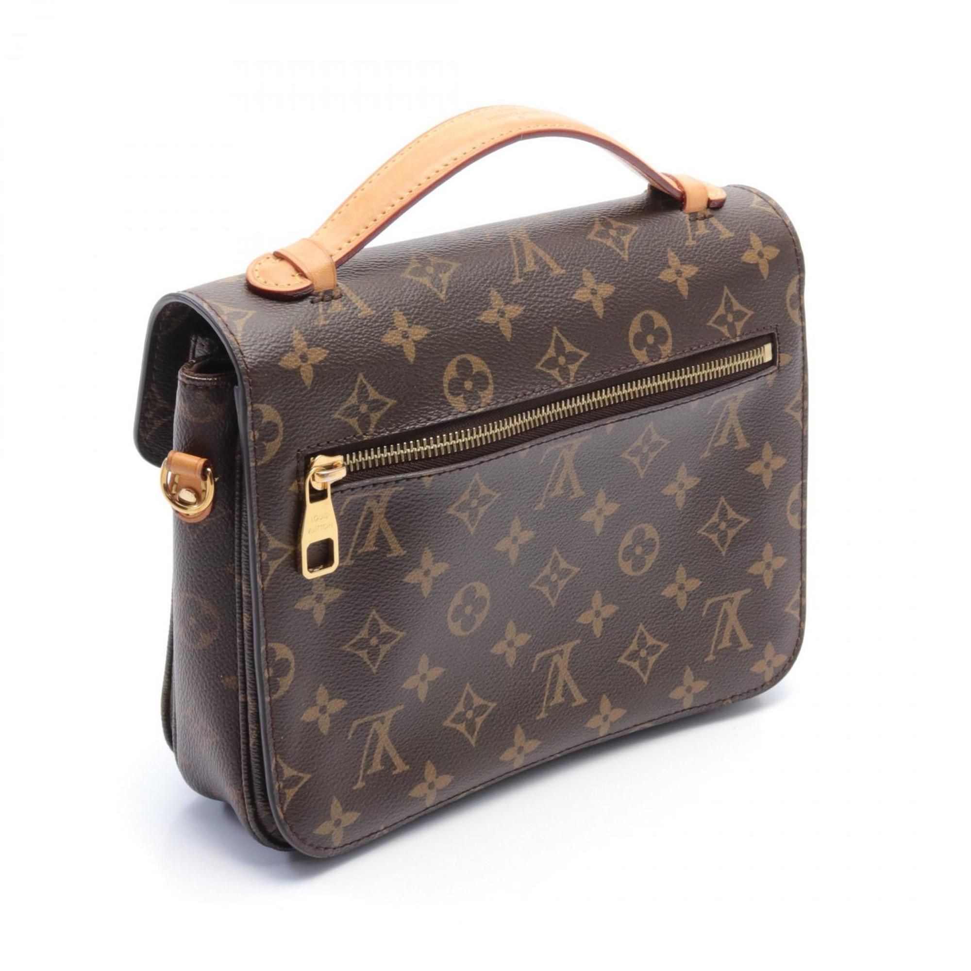 Louis Vuitton Metis MM Pochette Handbag, Coated Canvas, Leather, Monogram, Women's, Brown, M44875