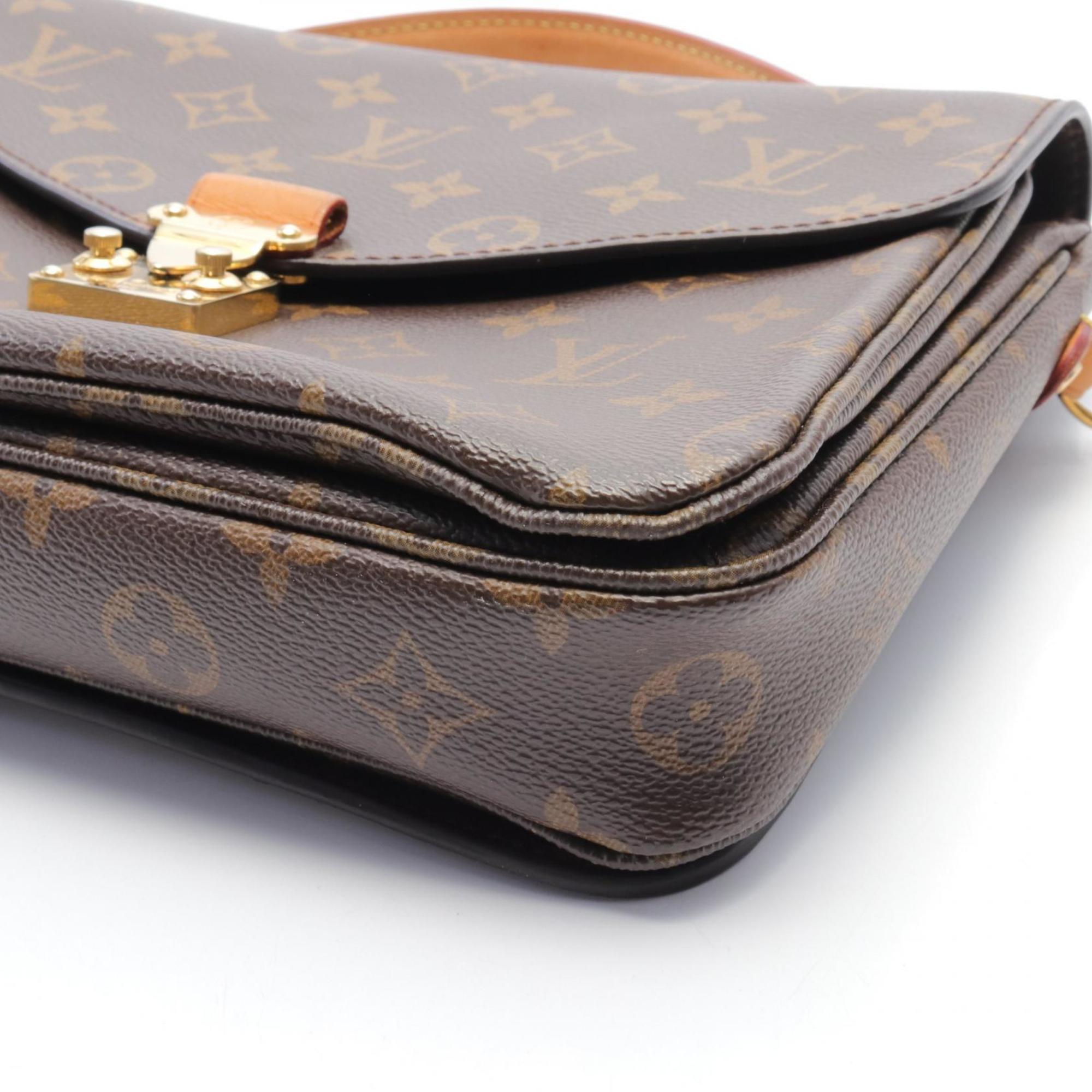 Louis Vuitton Metis MM Pochette Handbag, Coated Canvas, Leather, Monogram, Women's, Brown, M44875