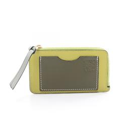 LOEWE Coin Card Holder Wallet/Coin Case Wallet Leather Women's Green Khaki C660Z40X04