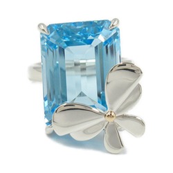 Tiffany & Co. RTT Love Bugs Blue Topaz Butterfly Ring, Silver 925, K18 (Yellow Gold), Topaz, Women's,