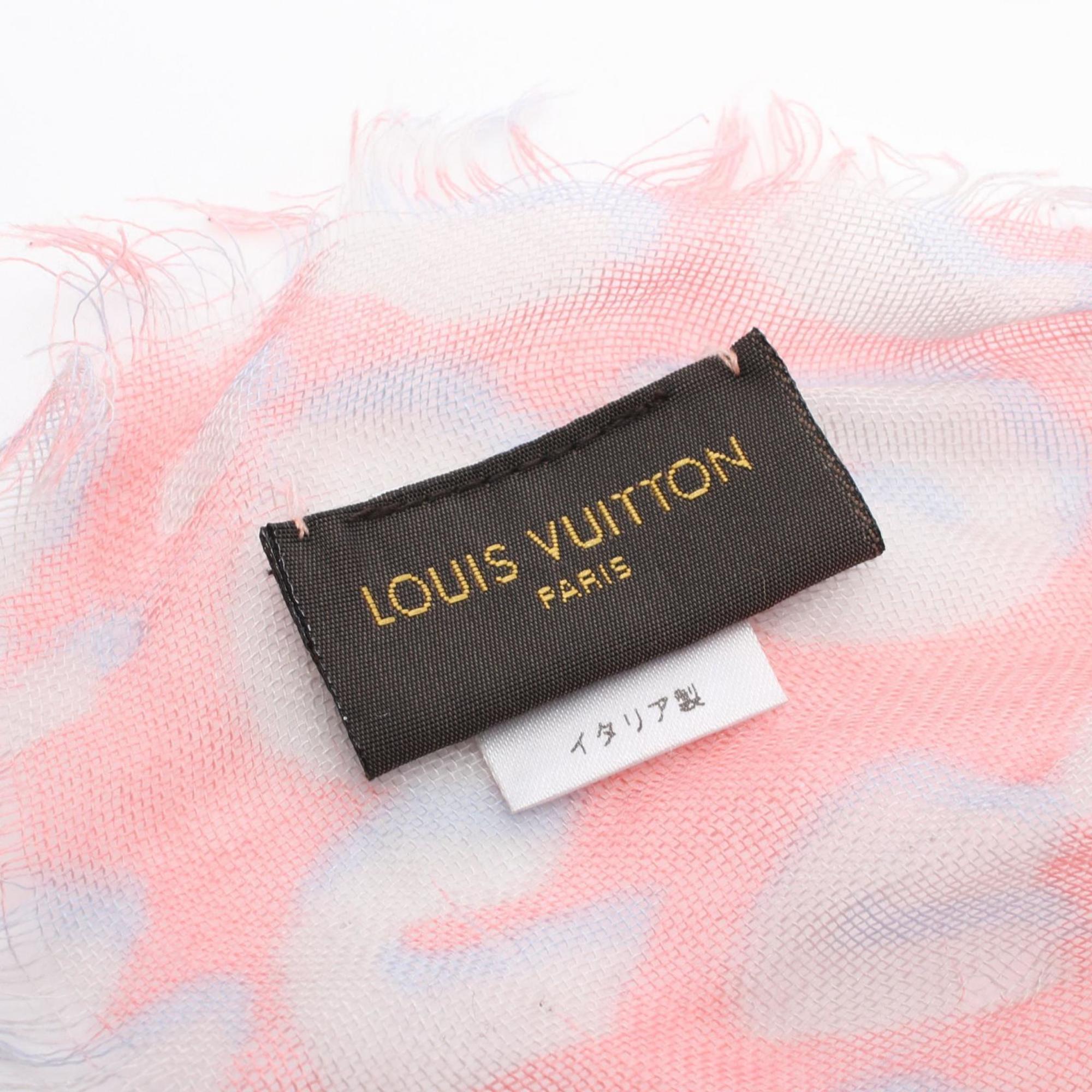 LOUIS VUITTON Etoile Leopard Blurry Stole Clothing Silk Cashmere Women's Pink Grey Multicolor M75401