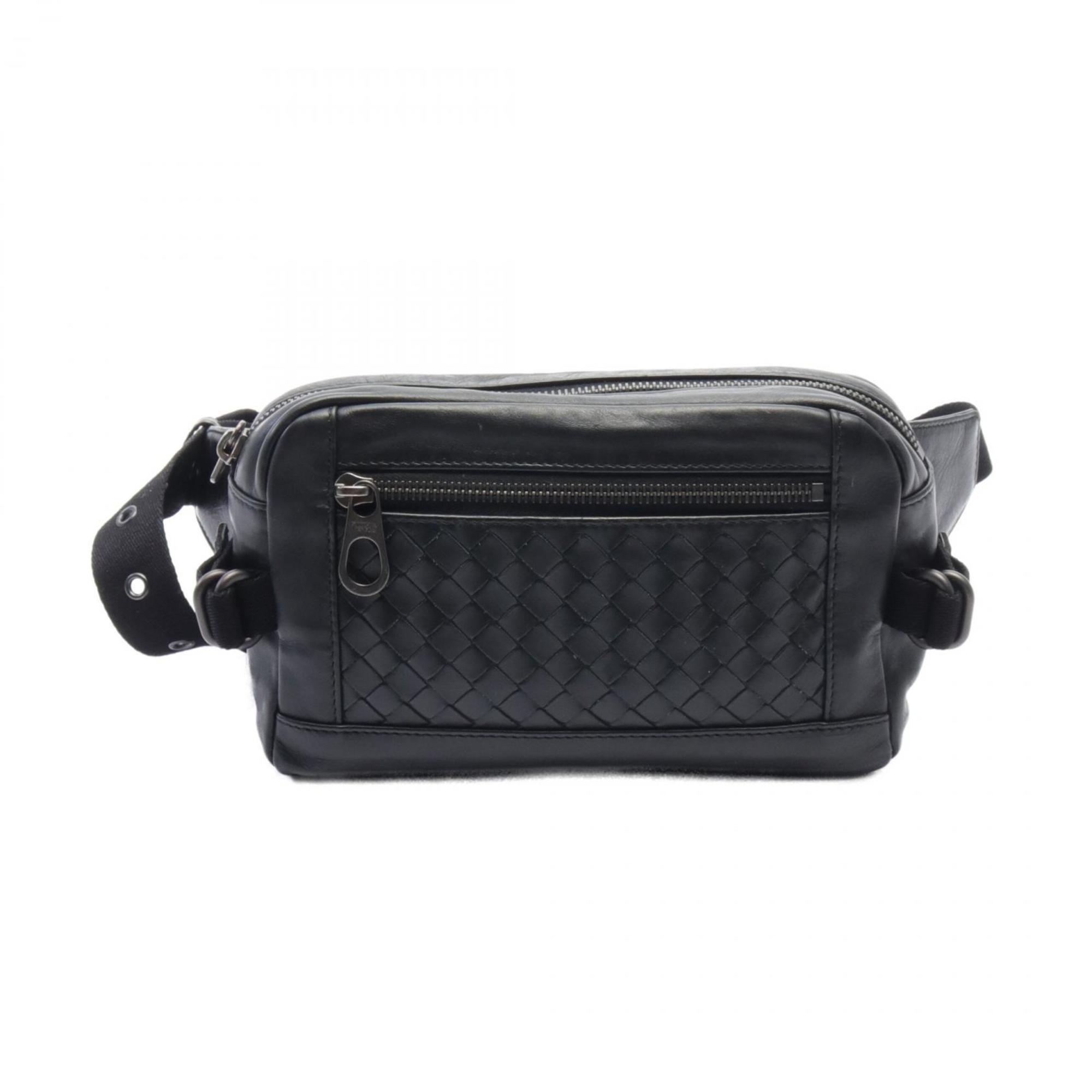 BOTTEGA VENETA Intrecciato Waist Bag, Body Leather, Men's, Black