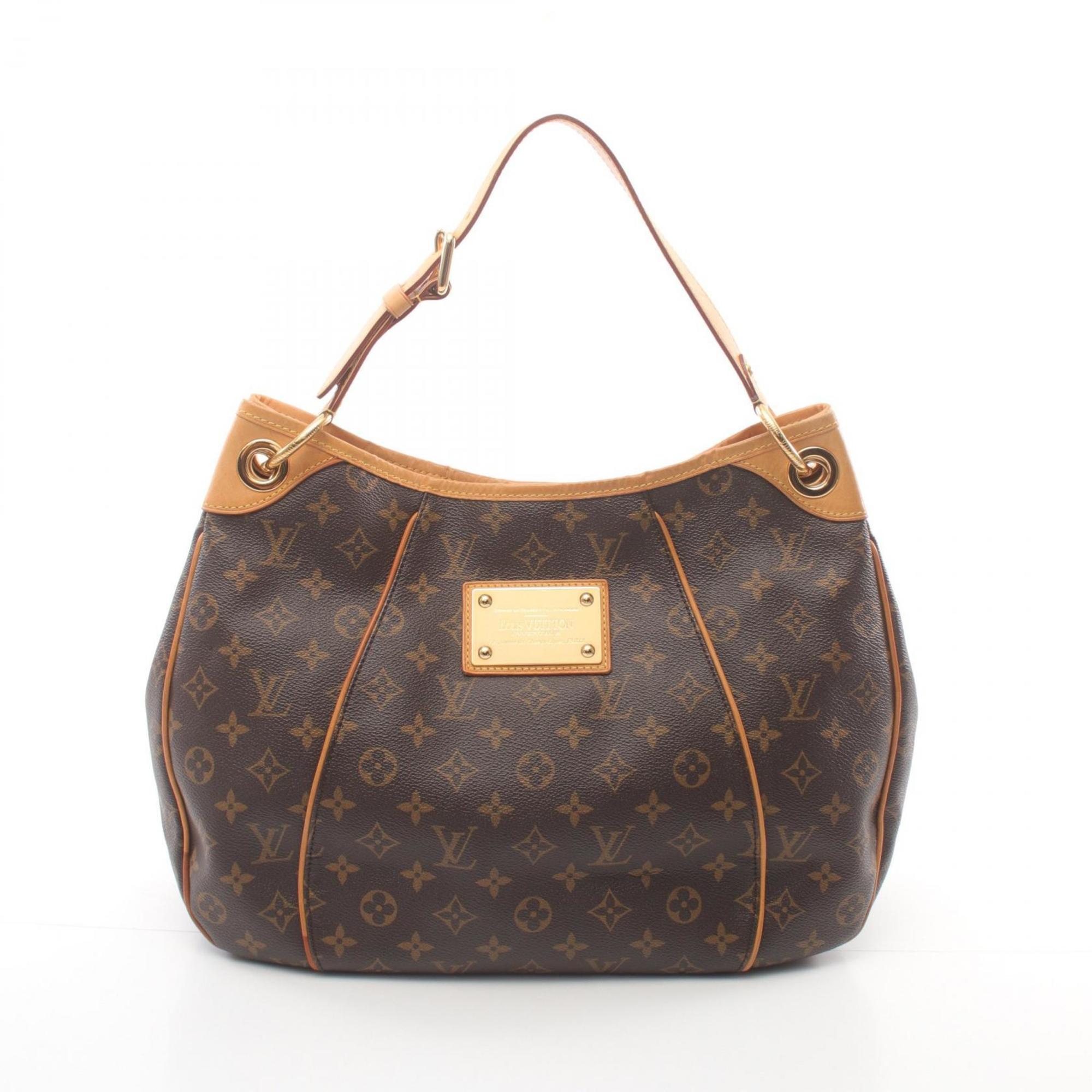 Louis Vuitton Galliera PM Shoulder Bag, Coated Canvas, Leather, Monogram, Women's, Brown, M56382