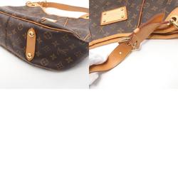 Louis Vuitton Galliera PM Shoulder Bag, Coated Canvas, Leather, Monogram, Women's, Brown, M56382