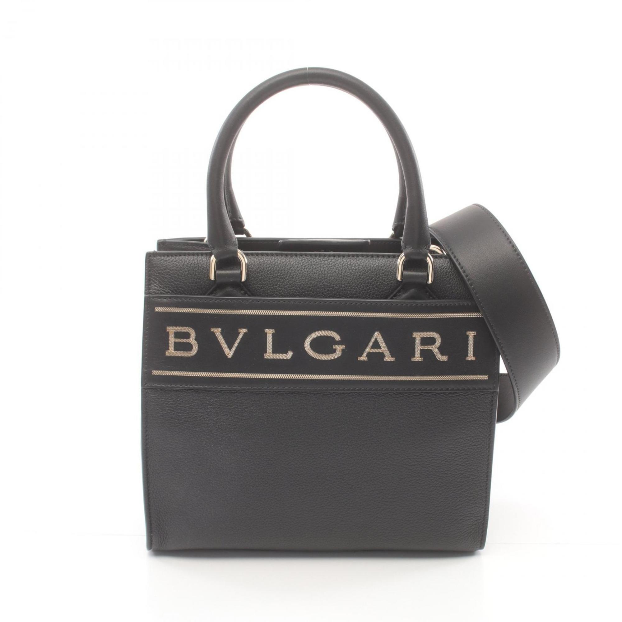 BVLGARI Handbag Bag Leather Women's Black