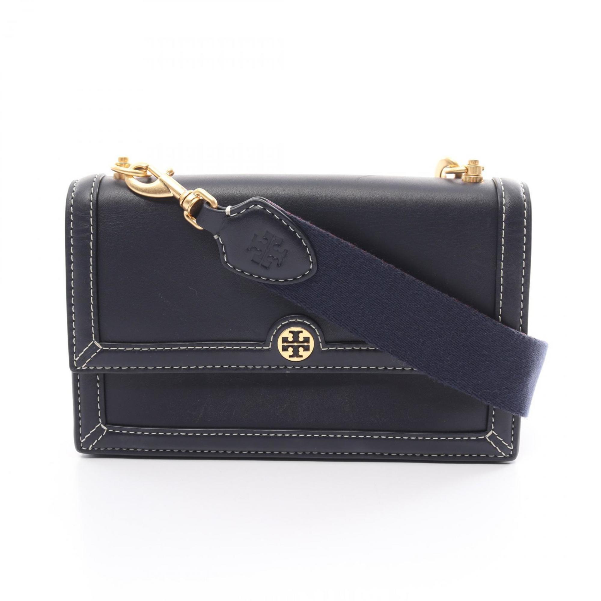 Tory Burch Crossbody Bag Shoulder Leather Women's Navy