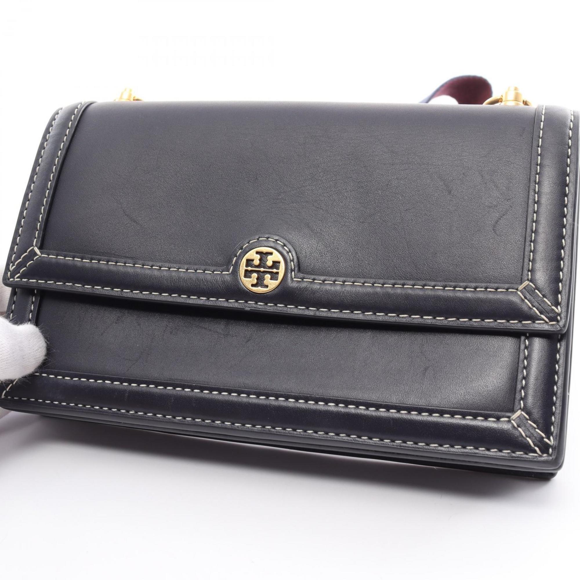 Tory Burch Crossbody Bag Shoulder Leather Women's Navy