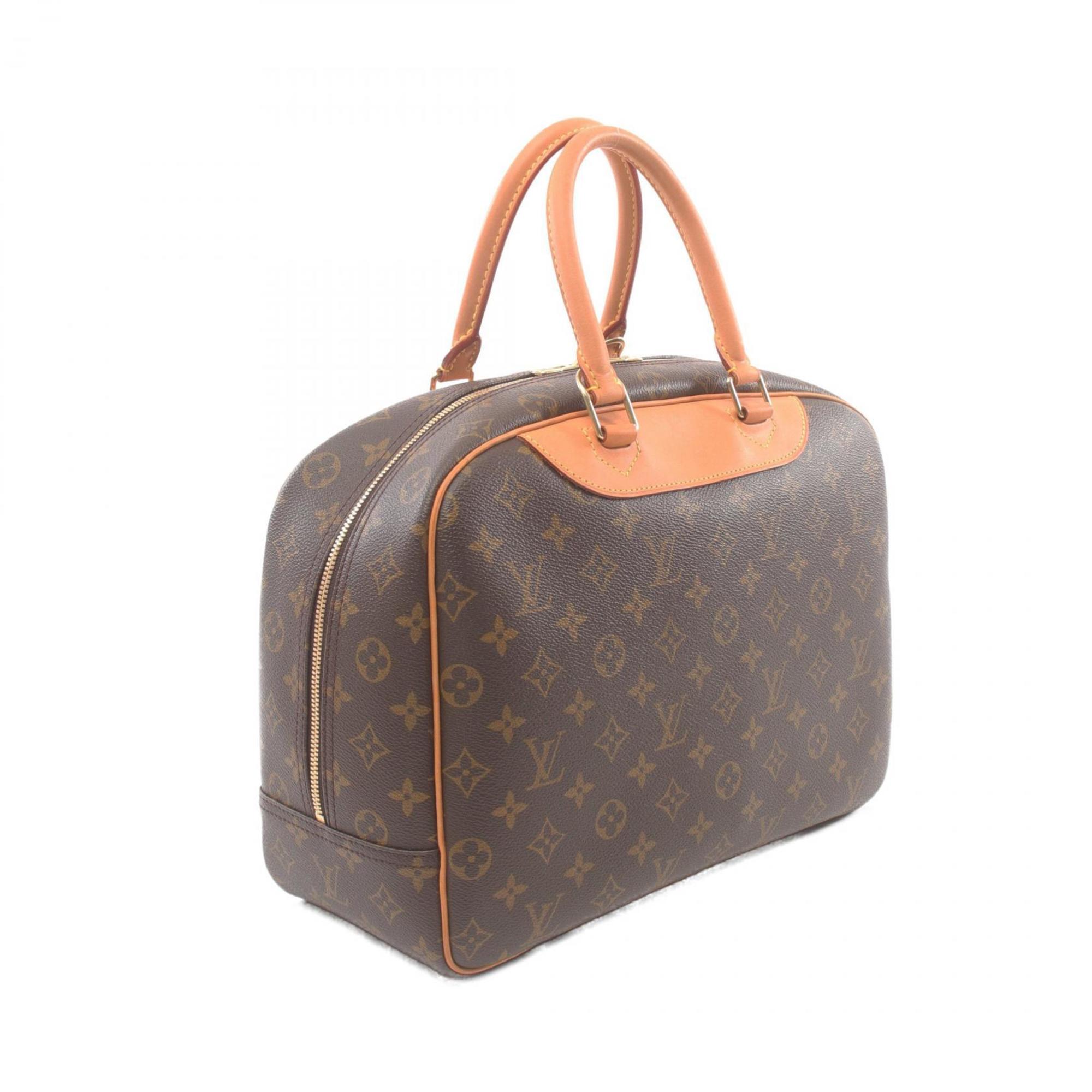 Louis Vuitton Deauville Bowling Vanity Handbag Bag Coated Canvas Leather Monogram Women's Brown M47270