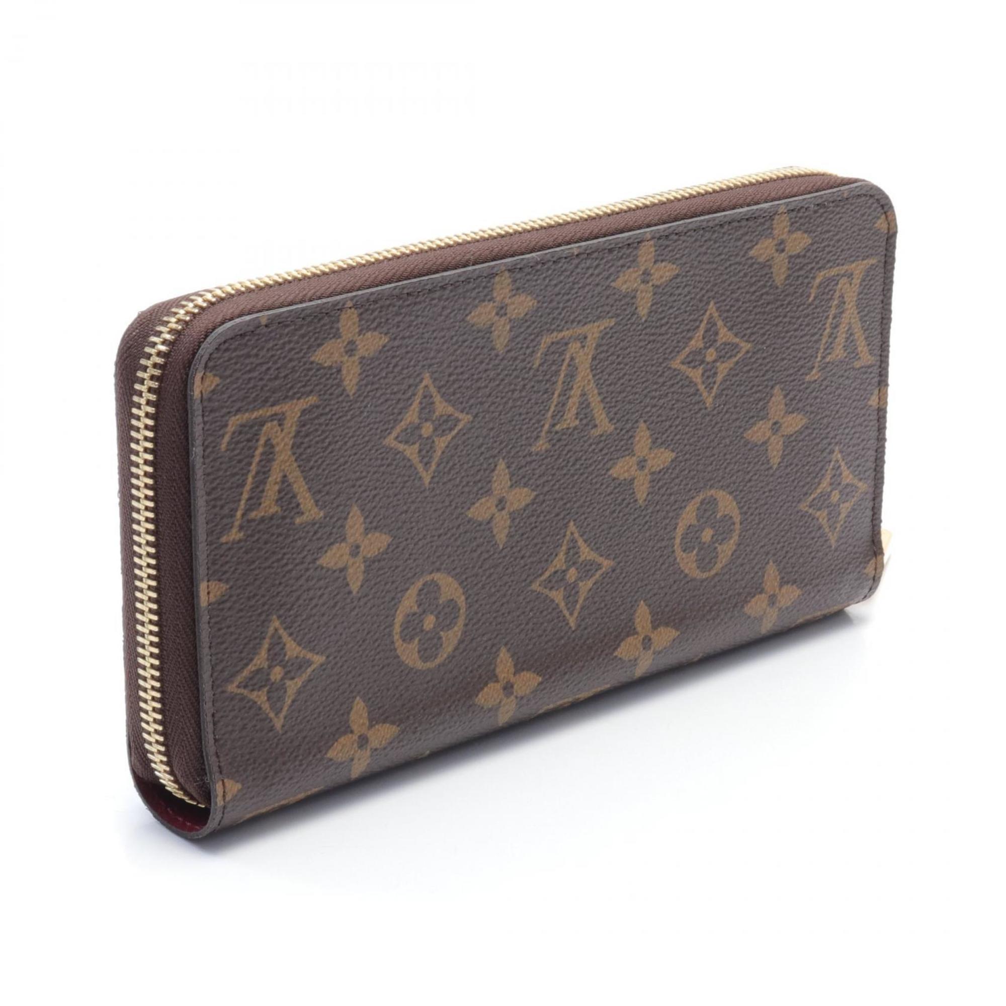 Louis Vuitton LOUIS VUITTON Zippy Wallet Round Long Coated Canvas Monogram Women's Brown Pink M41895