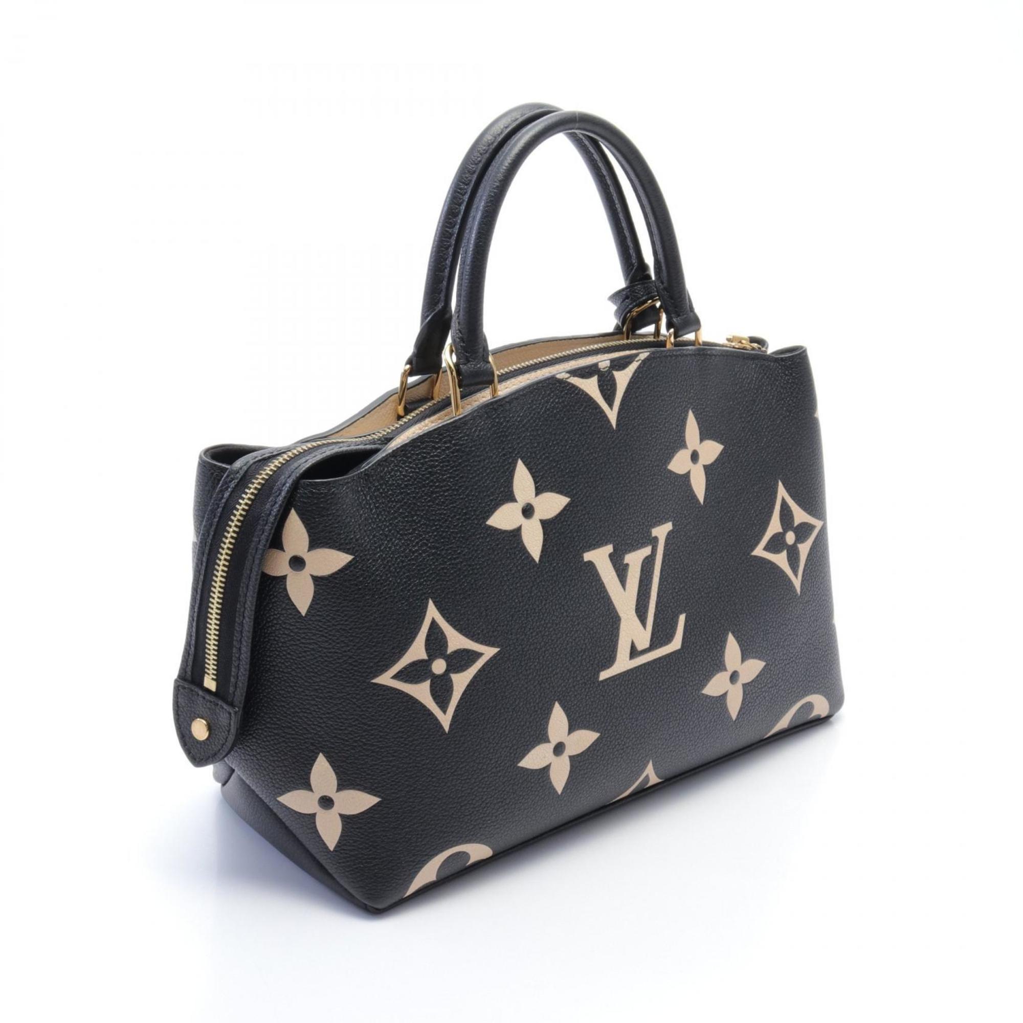 LOUIS VUITTON Petit Pale PM Handbag Bag Leather Monogram Empreinte Women's Black Beige M58913