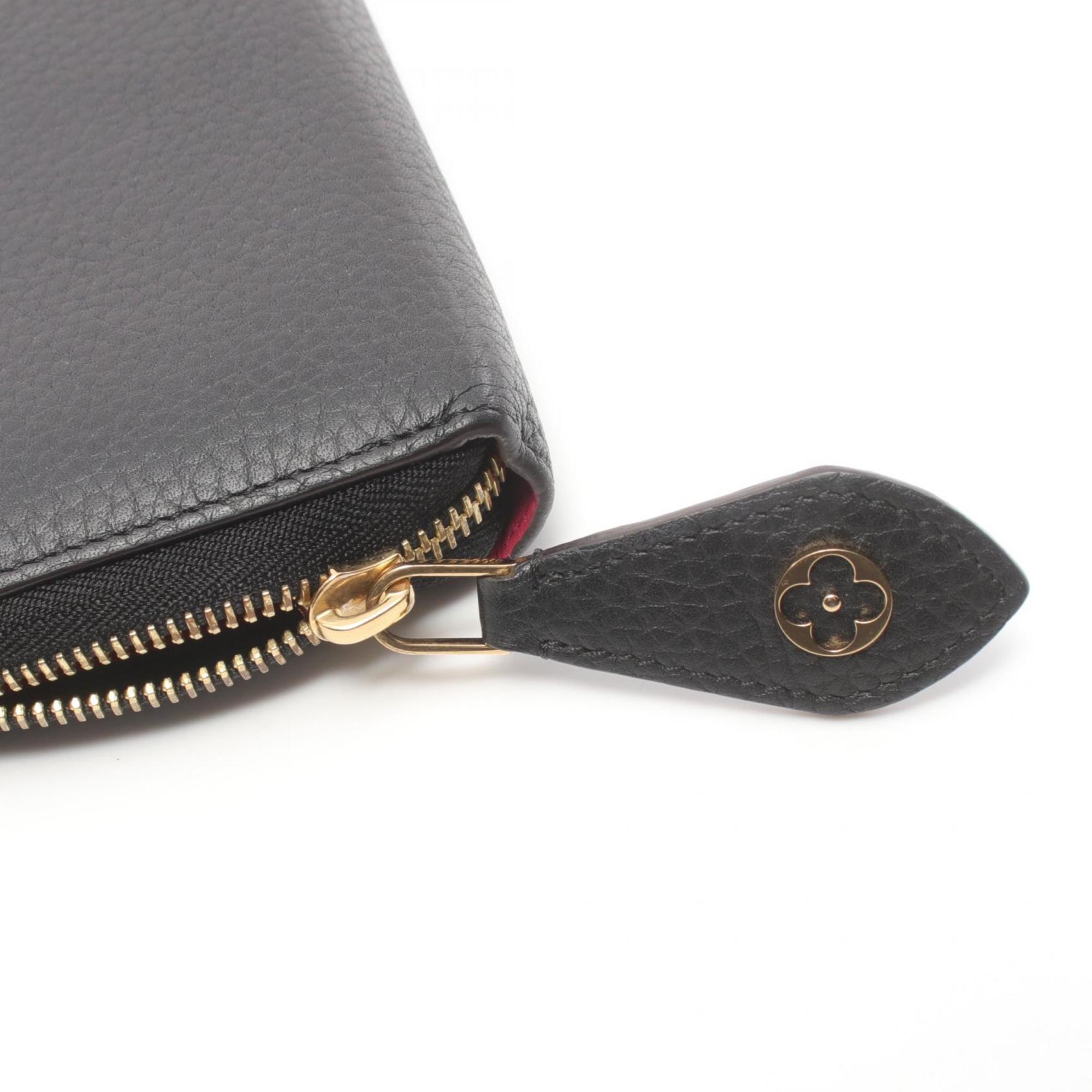 Louis Vuitton LOUIS VUITTON Portefeuille Comet L-shaped long wallet Taurillon leather Women's Black M63102