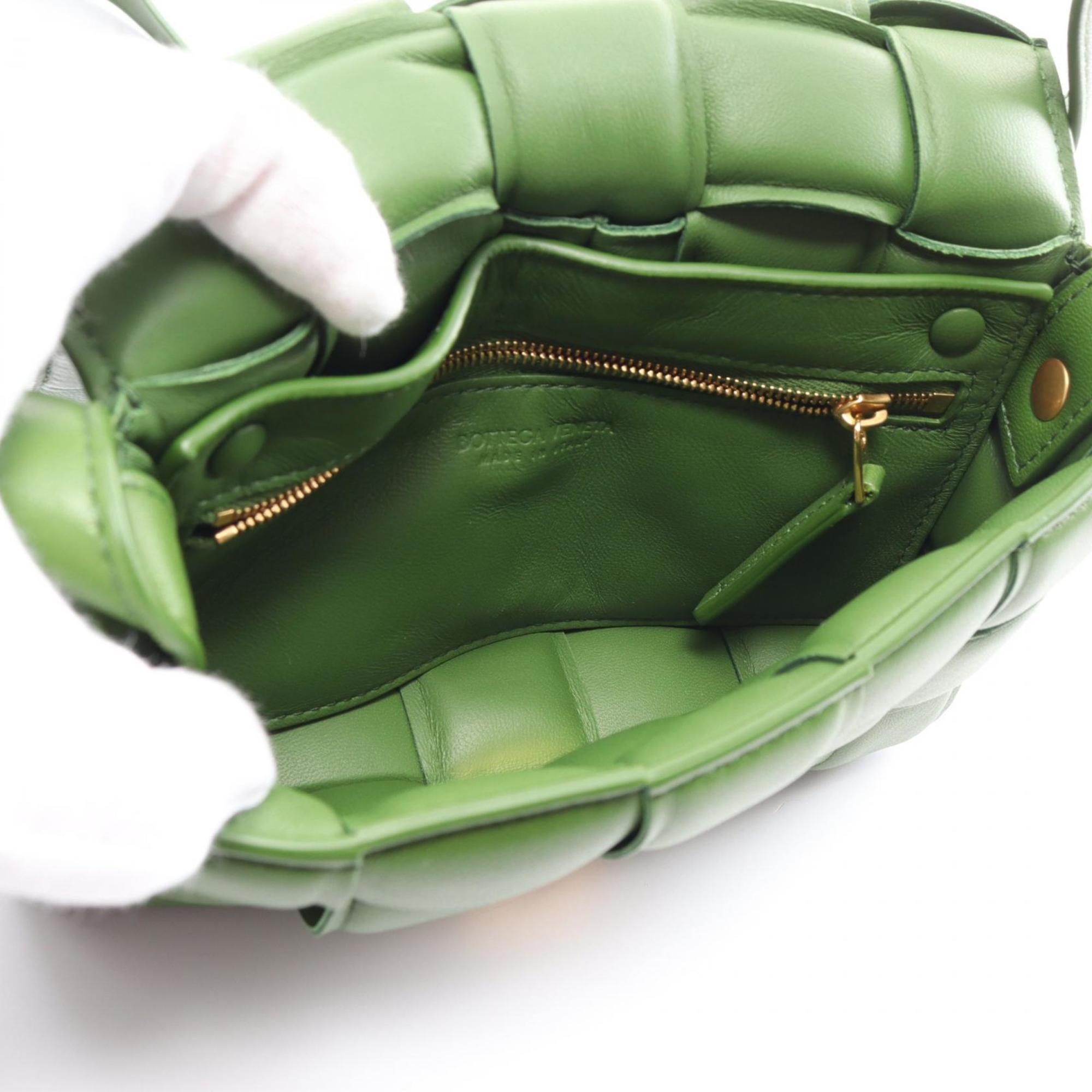 BOTTEGA VENETA Padded Cassette Small Shoulder Bag Leather Women's Green 717506