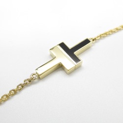 Tiffany & Co. T Station Onyx Necklace K18 (Yellow Gold) Women's Black