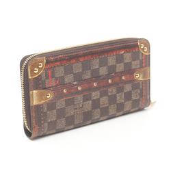 Louis Vuitton LOUIS VUITTON Zippy Wallet Trompe L'oeil Round Long Coated Canvas Leather Transformed Damier Women's Brown Multicolor M63490