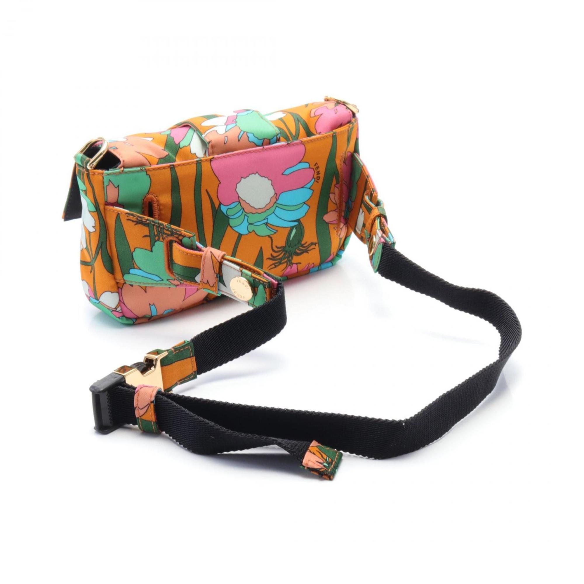 FENDI Mamma Bucket Waist Bag Body Nylon Women's Orange Multicolor 208 0241