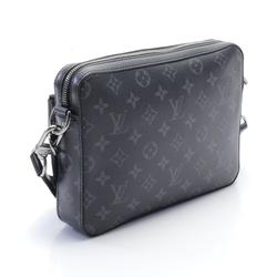 LOUIS VUITTON Trio Shoulder Bag Coated Canvas Leather Monogram Eclipse Men's Black Grey M69443