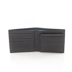 BVLGARI MAN BI-FOLD WALLET LEATHER MEN'S BLACK 30396