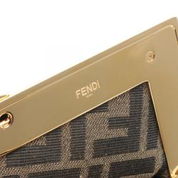 FENDI First Medium Second Bag Clutch Leather Women's Brown 8BP127